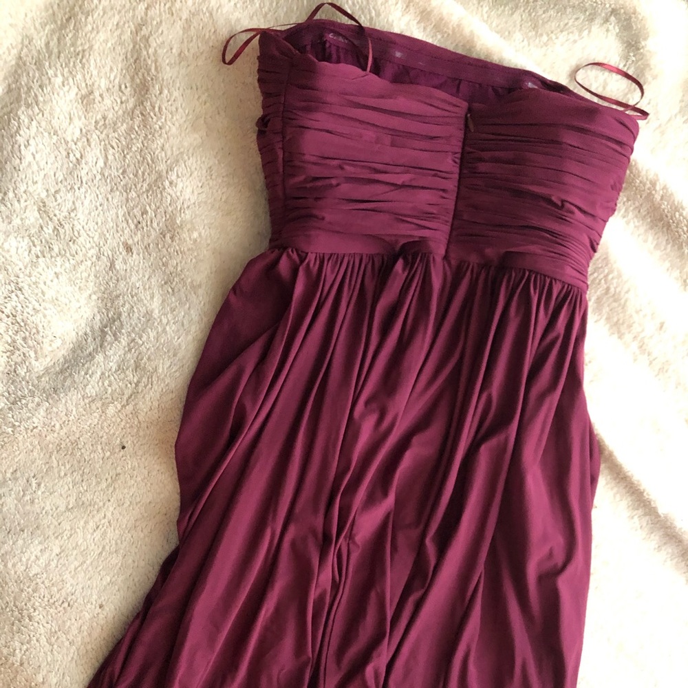 Beautiful Burgundy Strapless & Short Bridemaid